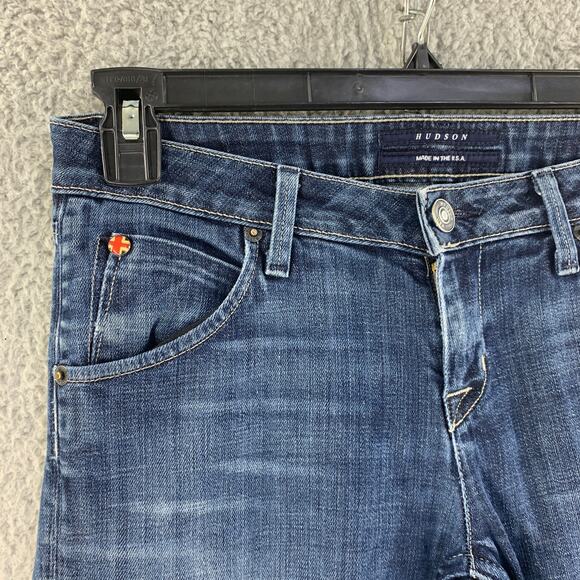 Hudson Womens Jeans Flap Pocket Slim Straight Pants Denim Sz 28 Low Rise - Picture 15 of 16